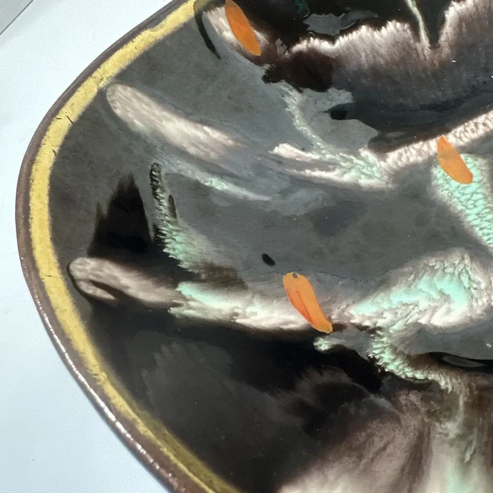 Mid Century Modern Western Germany Oval Bowl Numbered Ceramic Vintage